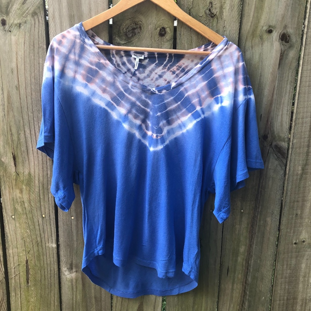 Splendid Short-Sleeve Tie-Dye Jersey Tee Blue